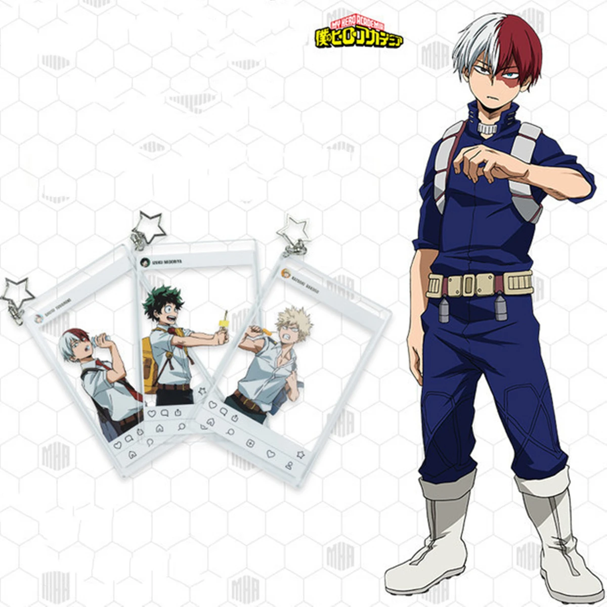 Anime Boku No Hero Academia Keychain Izuku Midoriya Shouto Todoroki Katsuki Bakugou Key Chain Ornaments Cartoon Keyrings Pendant | Украшения