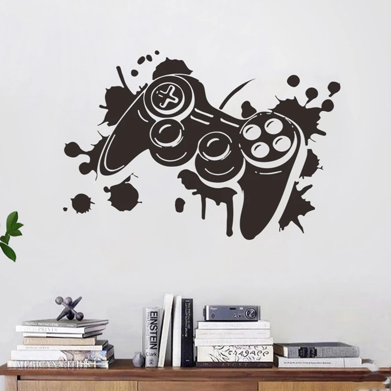 

Gamer Vinyl Wall Stickers Gamepad Wallpaper For Kids Boy Room Game Room Decoration Sticker Murals Decal Home bedroom Decor