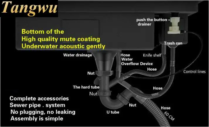 Бесплатная доставка горячая Распродажа роскошная кухонная раковина с кнопочной
