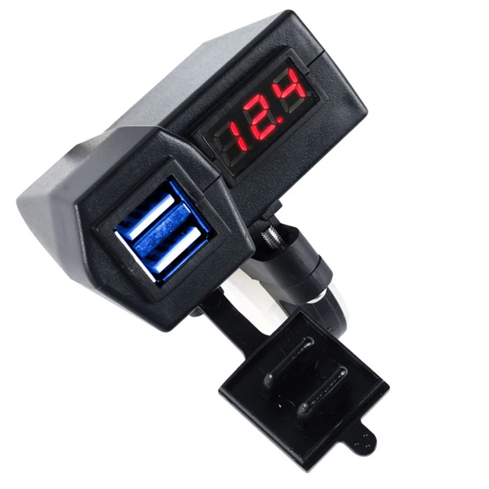 

LED Motorcycle charger Voltmeter Fast Charging Plastic For GPS Dual USB