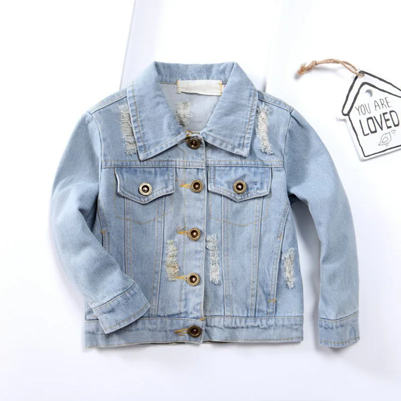 Повседневная джинсовая куртка для девочек весна и осень 2020 пальто с длинными