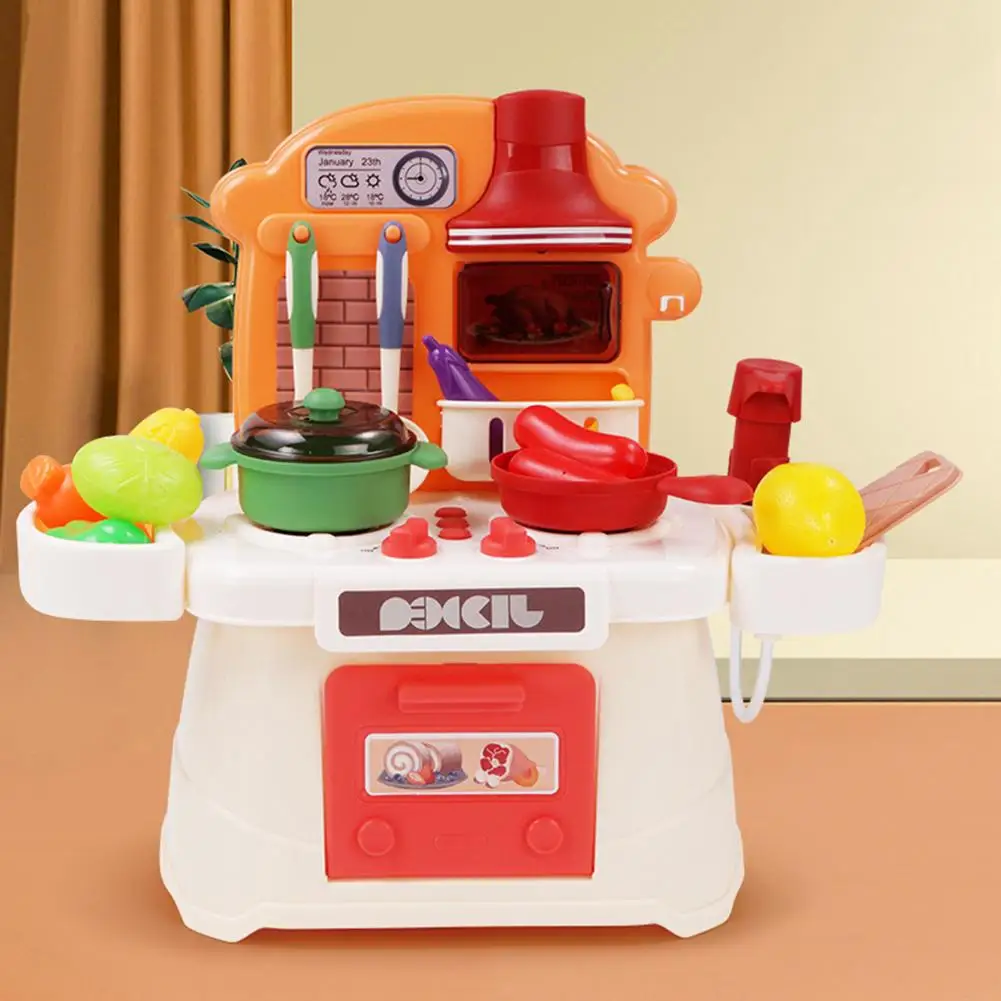 

26Pcs Children Creative Simulation Play House Tableware with Light Music Kitchen Toy Set Kids Gift