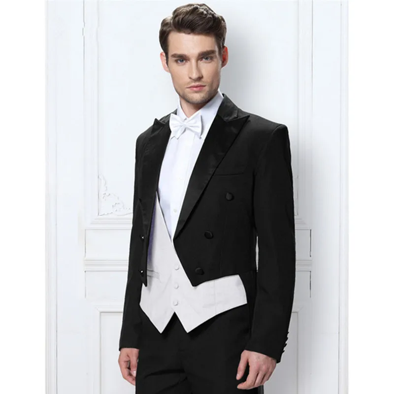 Горячая Распродажа Черный Итальянский мужской костюм Свадебный для мужчин