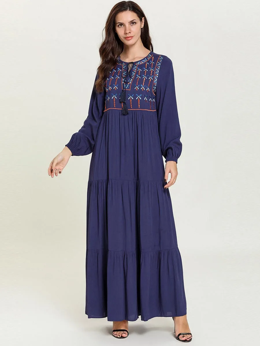 Мусульманские платья большого размера Осеннее модное удобное марокканское