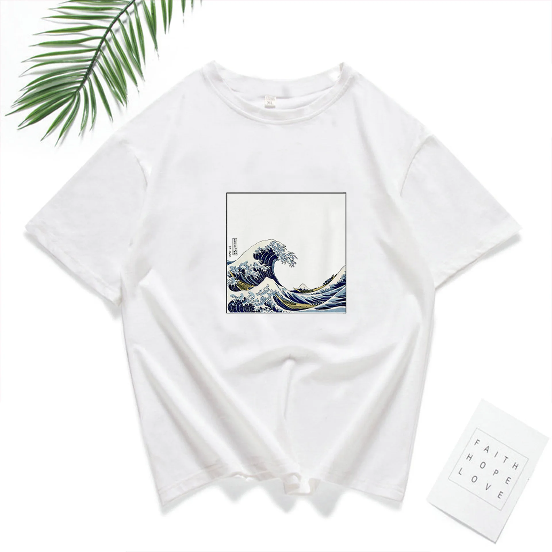 

ZOGAA So It Is Ocean The Great Wave of Aesthetic T-Shirt Women Tumblr 90s Fashion Graphic Tee Cute Summer Tops Casual T Shirts