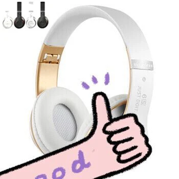 white gold Беспроводные Bluetooth наушники, Bluetooth гарнитура, Hi-Fi стерео накладные наушники с TF картой, AUX кабель для Iphone, samsung, Xiaomi Phone PC - Цвет: white gold