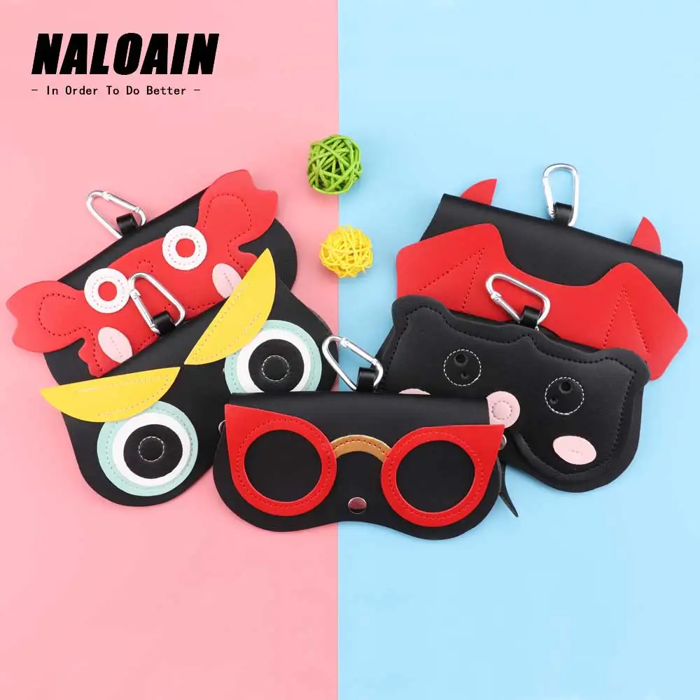 NALOAIN солнцезащитные очки для женщин чехол из искусственной кожи милый мультфильм