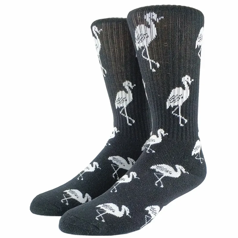 2 пары толстых мужских длинных носков с фламинго|skate socks|socks usausa socks |