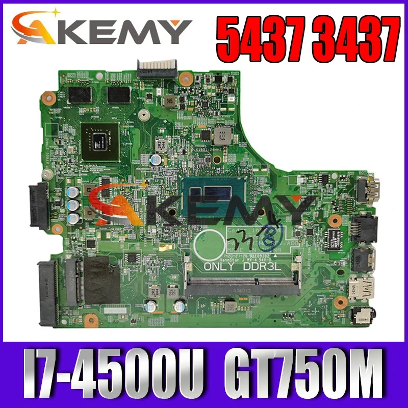 

12307-2 Laptop motherboard For DELL Inspiron 14R 5437 3437 original mainboard I7-4500U GT750M