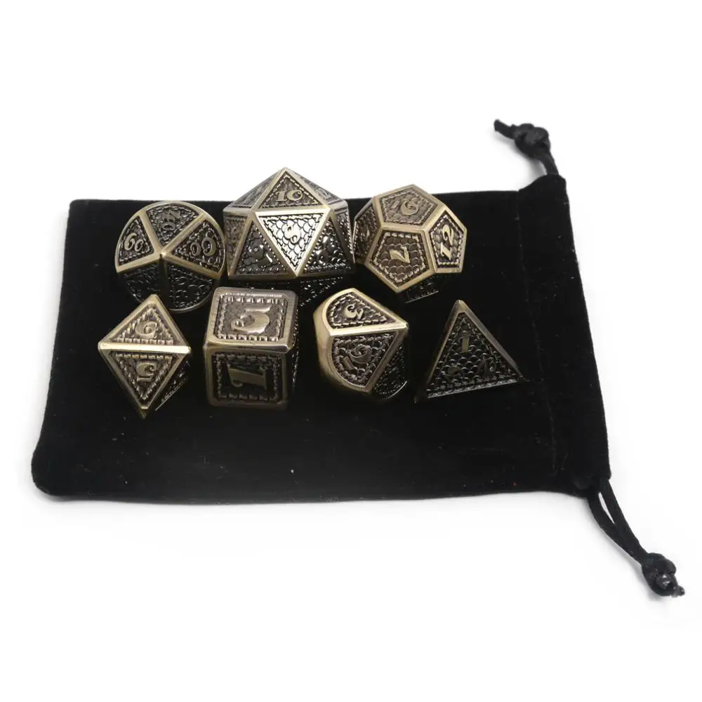 

CHENGSHUO rpg dice set.Metal dice.The metal dragon dice are used in a variety of role-playing games.The digital dice are DND,COC