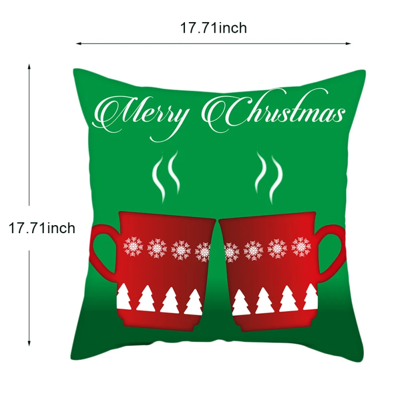

Nanacoba Green Xmas Gifts Cushion Cover Merry Christmas Pillowcases For Home Sofa Chair Decore Short Plush Pillow Covers In Bulk