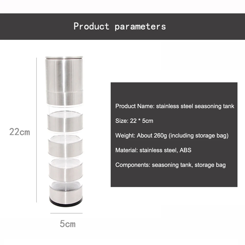 

Stainless Steel Pepper Grinder Manual Salt Spice Mills Seasoning Grinding