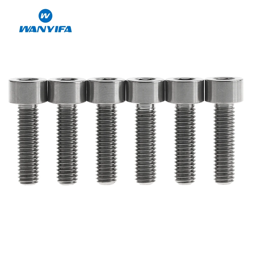 Titanium Болты для велосипеда с шестигранной головкой waniifa Ti из титана M5 x18mm 5 шт./лот - Цвет: Titanium