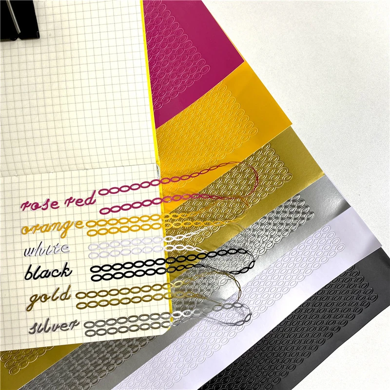 

Korean Ins Bronzing Striped Chain Stickers DIY Creative Hand Account Handmade DIY Materials Deco Sticker Stationery Personalized