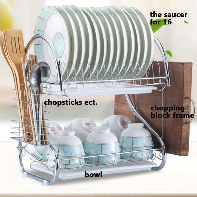 2 яруса Кухня стиральная держатель для хранения полки раковины сушилка посуды