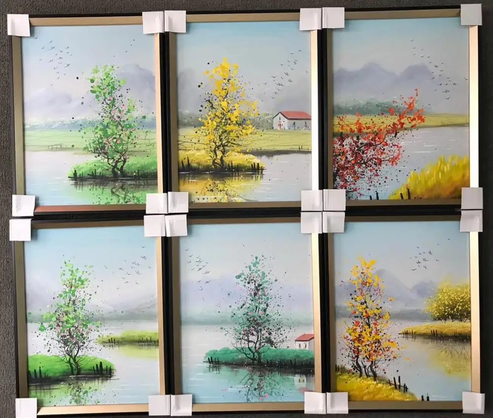 100% ручная роспись современный китайский пейзаж картина маслом на холсте