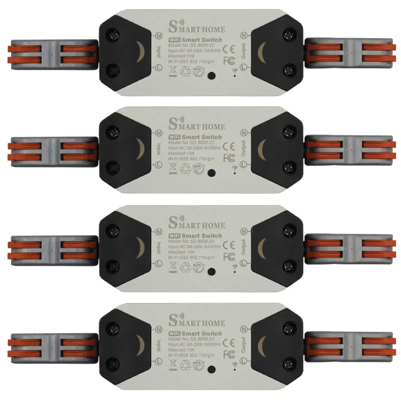 4 pieces AC110V-240V WiFi умный Светильник Универсальный таймер выключателя беспроводной пульт дистанционного управления работает с Alexa Google Home умный дом - Цвет: 4 pieces