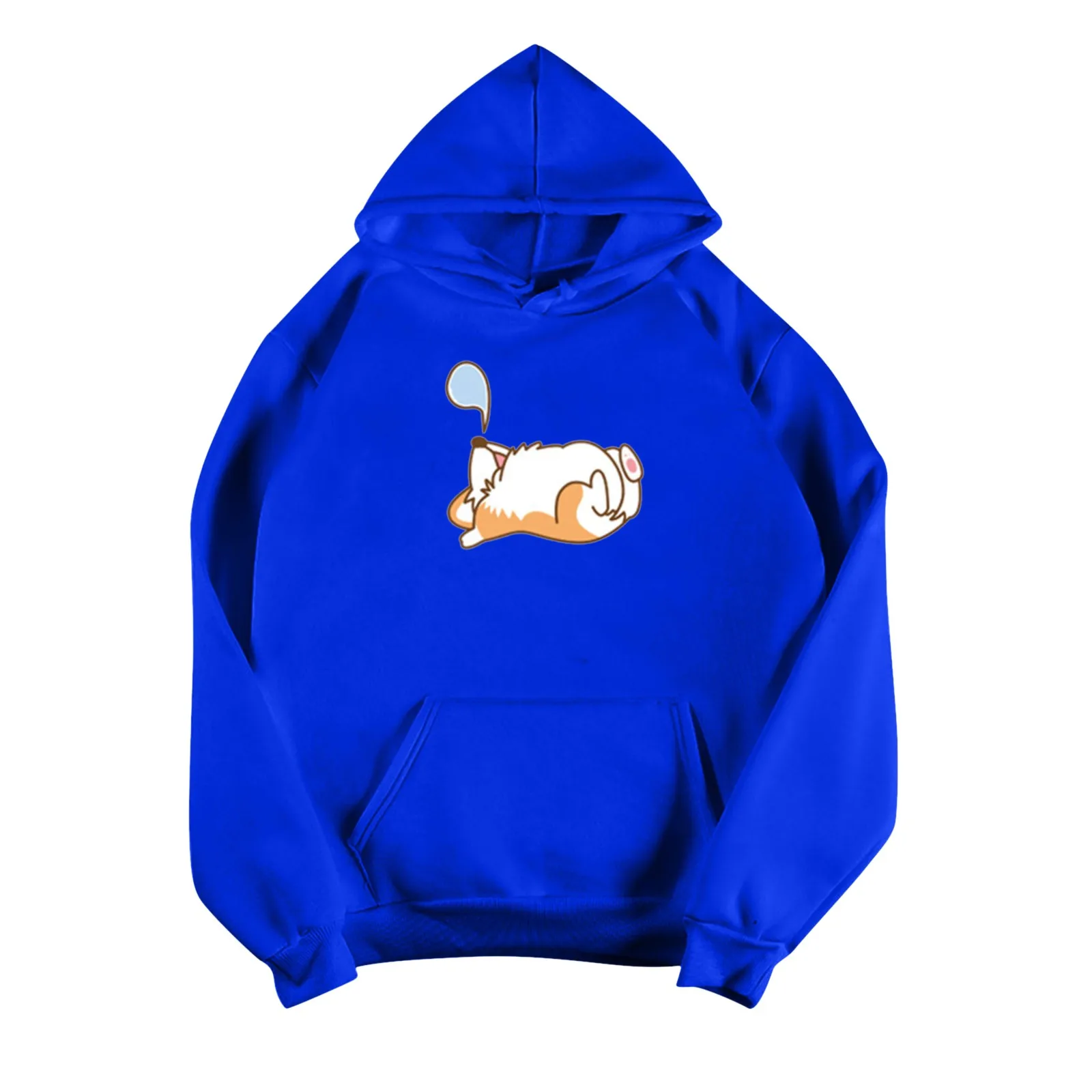 

Hoodie Print Cute Dog Pocket Sweatshirts Hooded Harajuku Spring Casual Vintage Korean Pullovers Top Women Sweatshirt Moleton