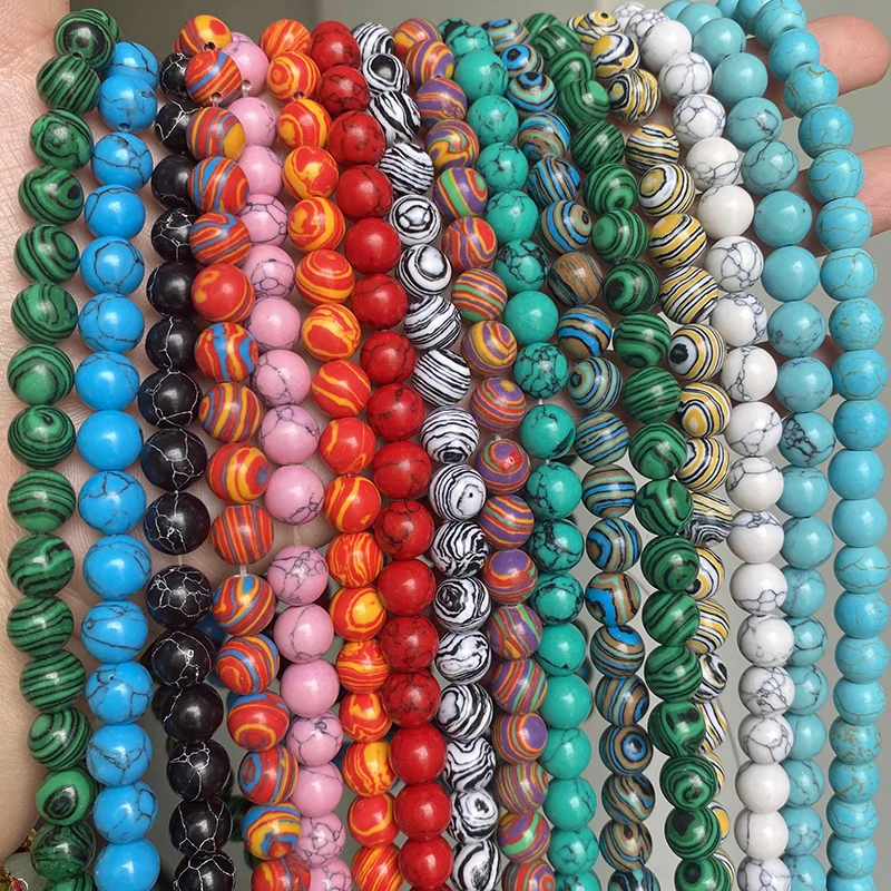 Natural Stone Green Malachite Beads peacock Round Loose Turquoises Beads 15 4 6 8 10 12 14 mm For Jewelry Making DIY Bracelets 2017 fen natural chrysocolla malachite stone beads bracelets for women round beads bracelet jewelry with pendant vintage jewelry