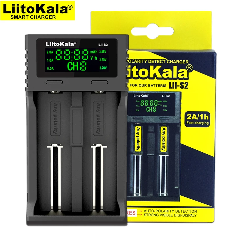 

Зарядное устройство Liitokala Lii-S2-S4, Зарядка 18650 3,7 V 18350 26650 21700 14500 NiMH литиевых батарей