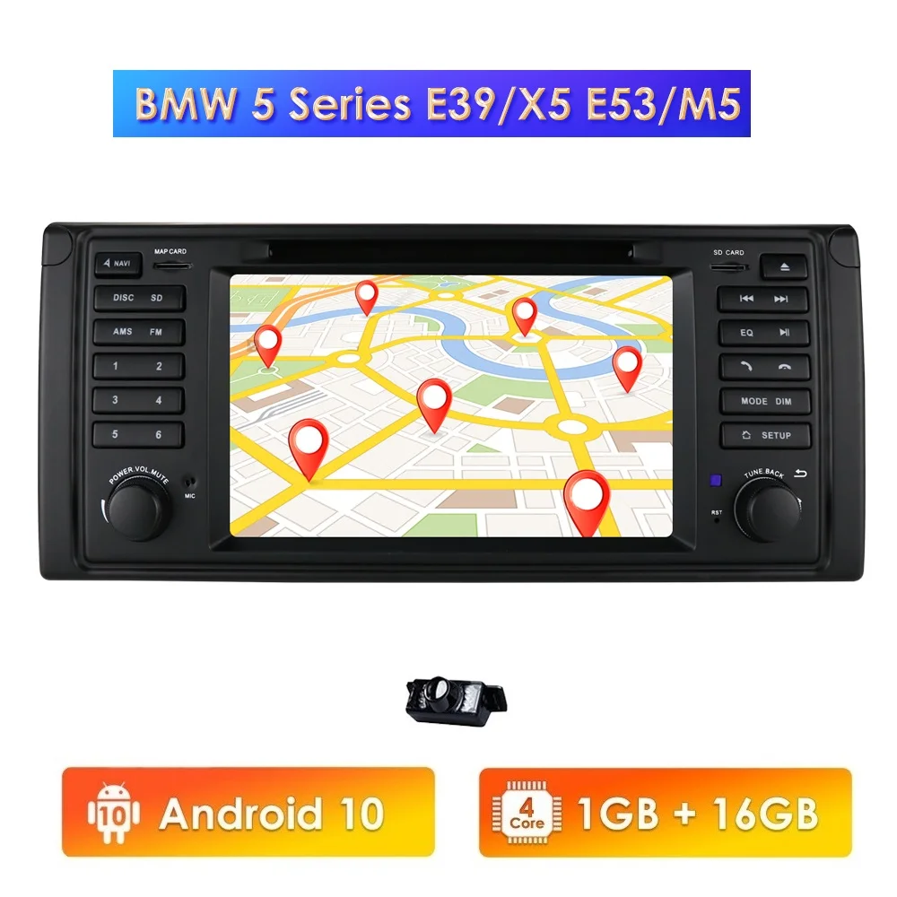 Android 10 0 4G 64G 1 DIN GPS плеер DVD Navi для BMW серии 5 E39 X5 E53 M5 E38 поддерживает Bluetooth музыкальное