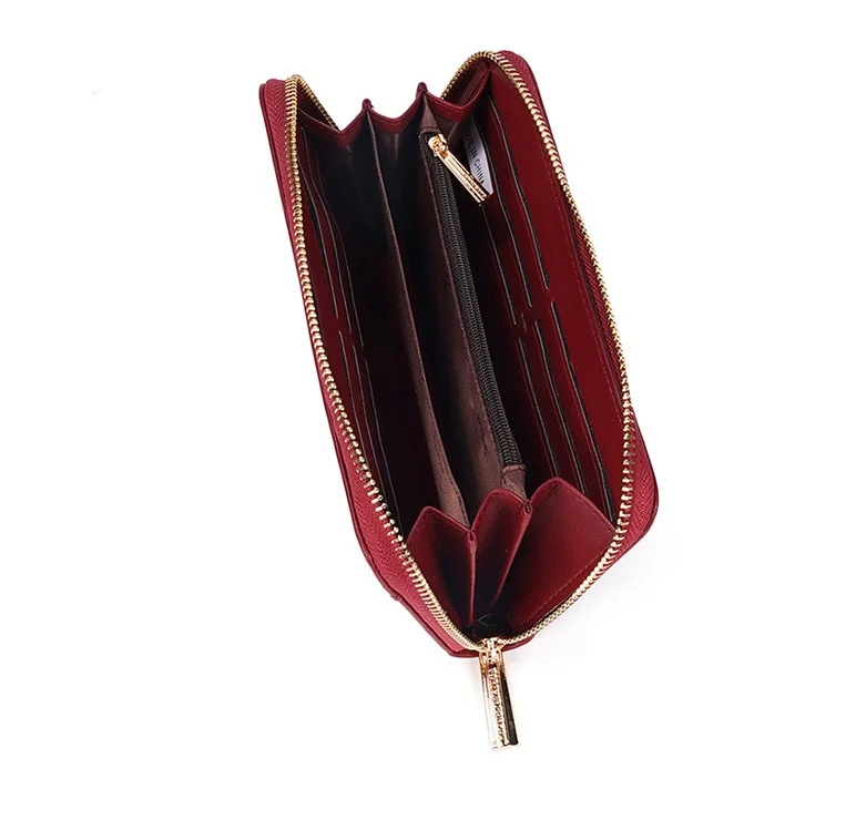 

Long, large capacity, multi clip hand bag, zipper bag, hand bag