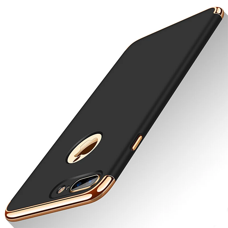 Черный Чехол для iPhone 7 8 Plus, роскошный Ультратонкий жесткий защитный чехол Mofi 3 в 1, черный чехол для задней панели Чехол для iPhone 7 8 Plus - Цвет: Черный