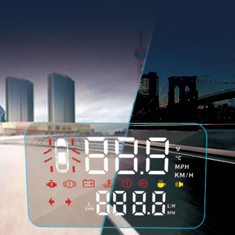 Автомобильный HUD Дисплей лобовое стекло для Toyota Land Cruiser 2016-2018 полнофункциональный