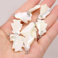 3pcs natural shell pendant mother of pearl white penguin shape shell charms for jewelry making diy bracelet necklace accessories