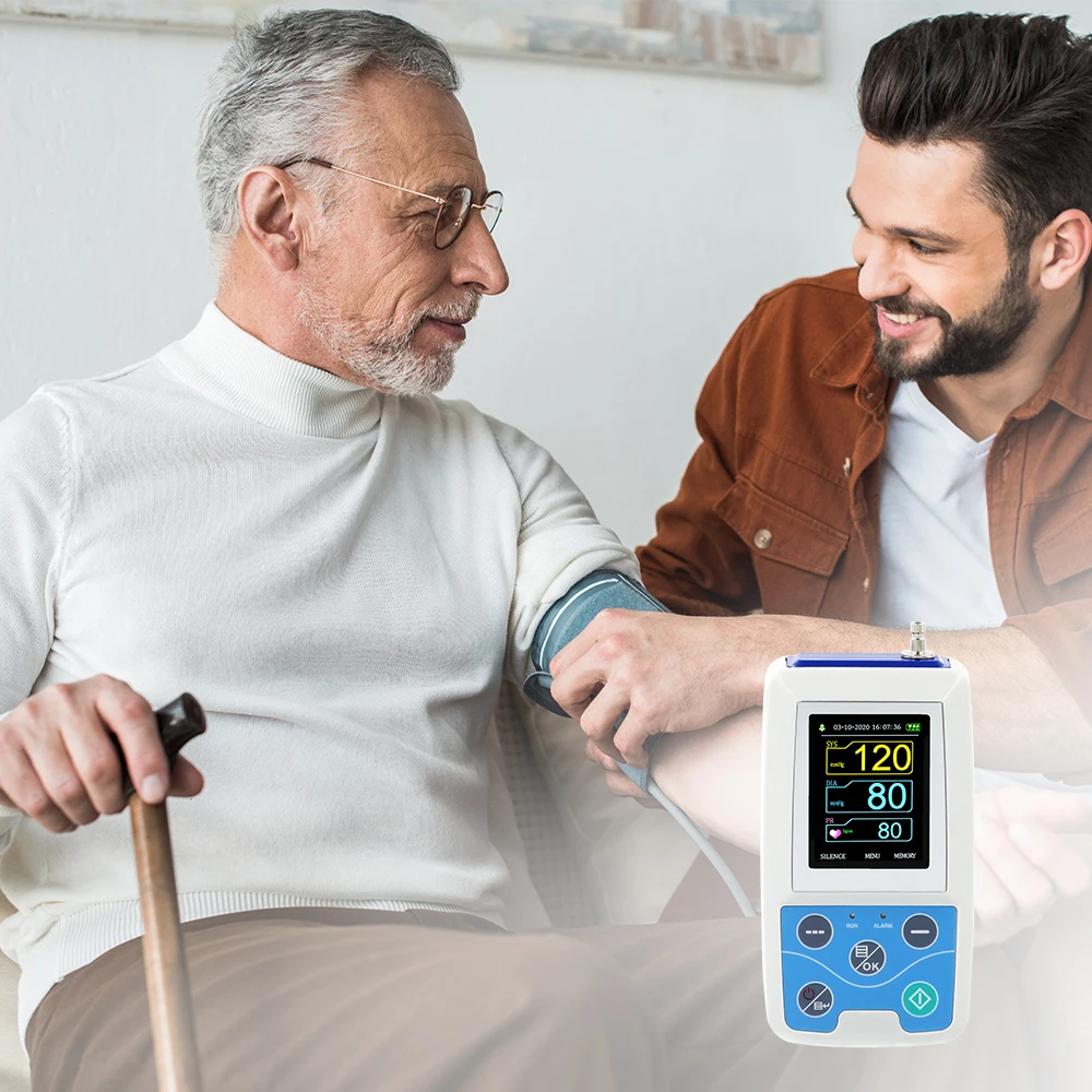 ABPM50 24 часа Амбулаторный монитор кровяного давления Holter ABPM Холтеру с программным