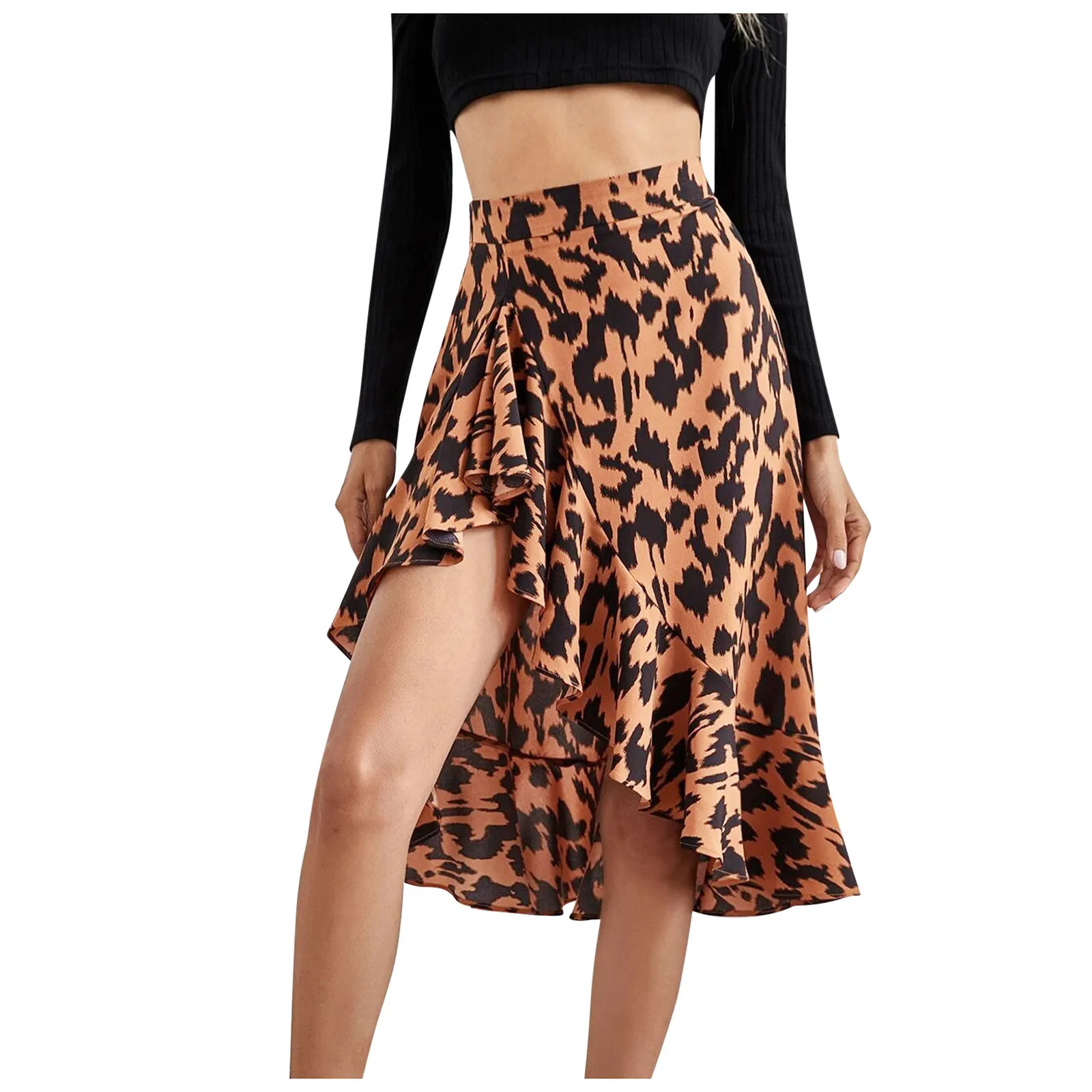 

Women Skirt Fashion Sexy Print High Waist Irregular Split Pencil Skirts Ladies Summer Casual Split Fork Slim Dress Sundress