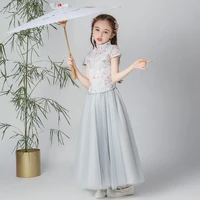 childrens hanfu girls spring cheongsam dress costume super fairy childrens short sleeve spring dress