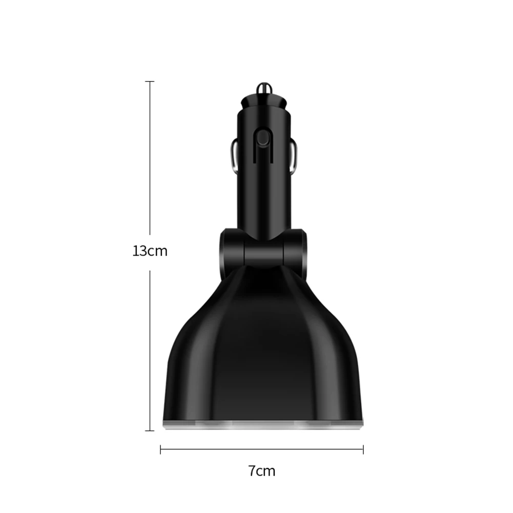 

12/24V Car Charger Lighter Adapter Splitter with Dual USB Digital Voltmeter LED Night Light QC 3.0 Fast Charge for Phone Tablet