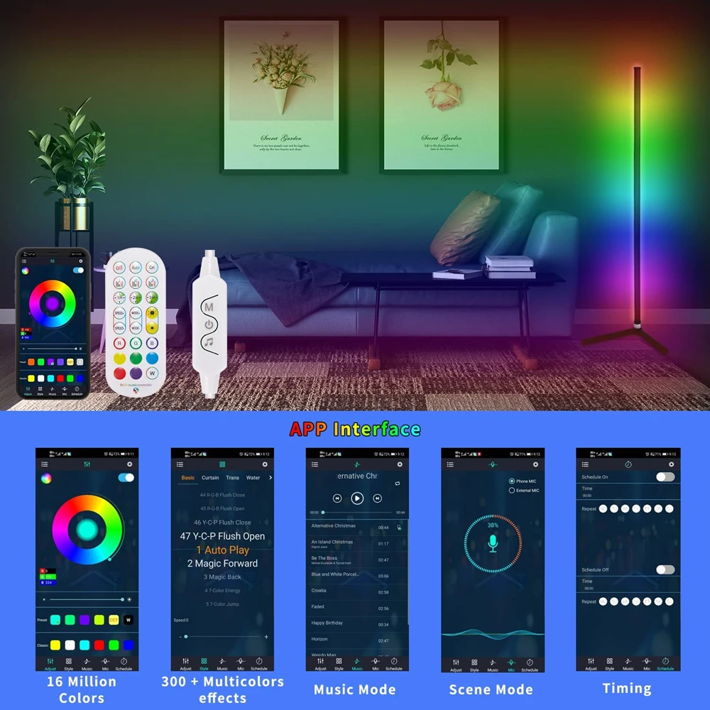 Светодиодный напольный светильник RGB современный стиль компьютерная комната
