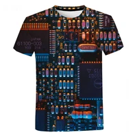 circuit board 3d t shirt men women new fashion casual electronic chip print funny t shirt hip hop harajuku streetwear tee tops