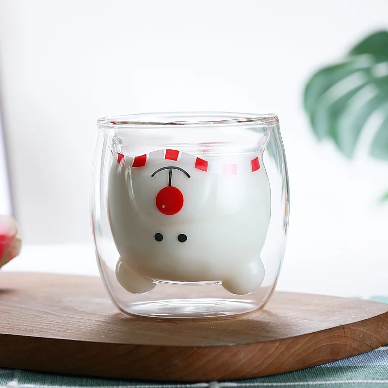 

Cartoon Cute Bear Coffee Mug Glass Mugs Double Glass Cup Animal Milk Juice Tea Cups Cute Gift Water Bottle Gift For Friends