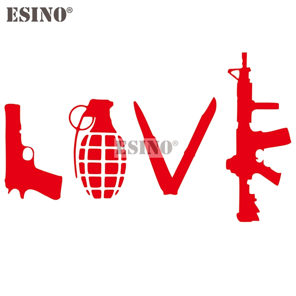 Автомобильная наклейка AK47 в форме сердца, смешная, творческая, из ПВХ с 3D-рельефным рисунком для украшения автомобильного бампера и кузова.