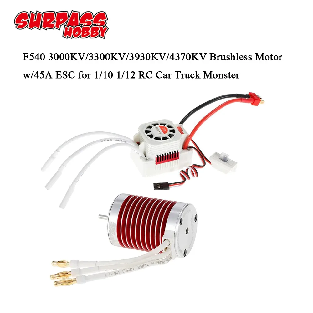 Platinum F540 4370KV 3930KV 3300KV 3000KV бесщеточный двигатель с 45A ESC для Traxxas TRX 4 1/10 1/12 RC Car Truck