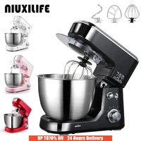 niuxilife 5l commercial stand mixer stainless steel chef machine dough mixer food mixer egg cream salad beater cake mixers 220v