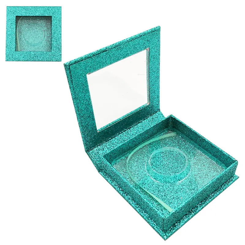 

Lash Boxes Packaging custom Eyelash Packaging Box With Logo Private Name Faux Cils 25mm Mink Lashes Package Water blue Cases