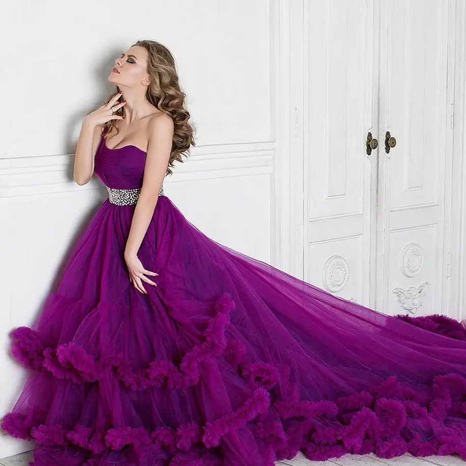 

Платье на Одно Плечо для беременных женщин с поясом со стразами