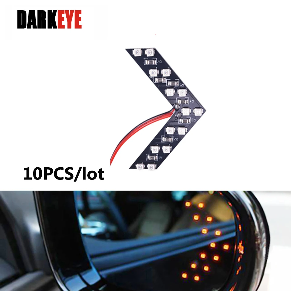 10 шт./лот 14 SMD светодиодные панели со стрелками автомобильное боковое зеркало DC 12