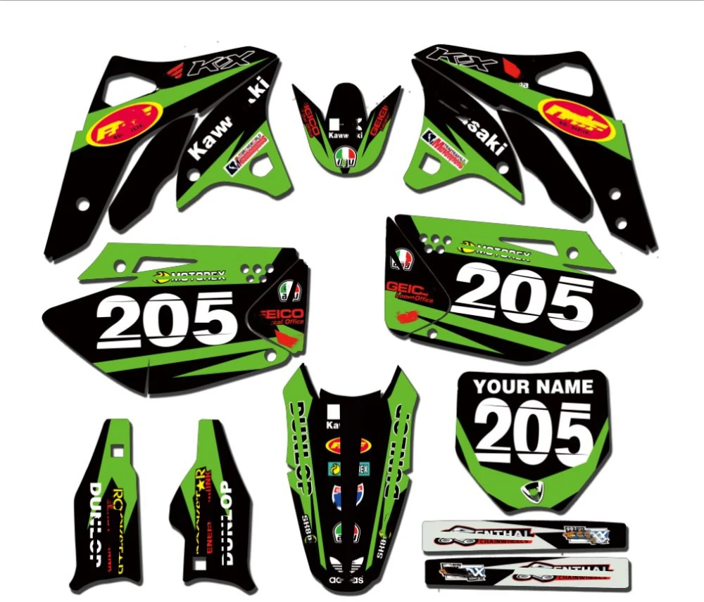 Пользовательские номерной знак фон графическая наклейка и для Kawasaki KX250F KXF250 2006 2007