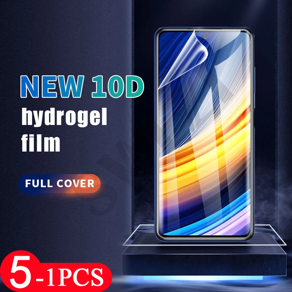 

5-1Pcs cover hydrogel film for Xiaomi POCO X3 X2 M3 M2 F3 GT F2 pro pocophone F1 C3 screen protector Not Glass protective film