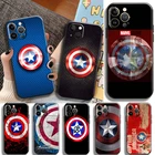 Чехол для телефона с логотипом Captain America, жидкий силиконовый чехол для Apple iPhone 13, 12, 11 Pro Max, 13, 12 Mini, X, XR, XS Max, 5, 6, 7, 8 Plus