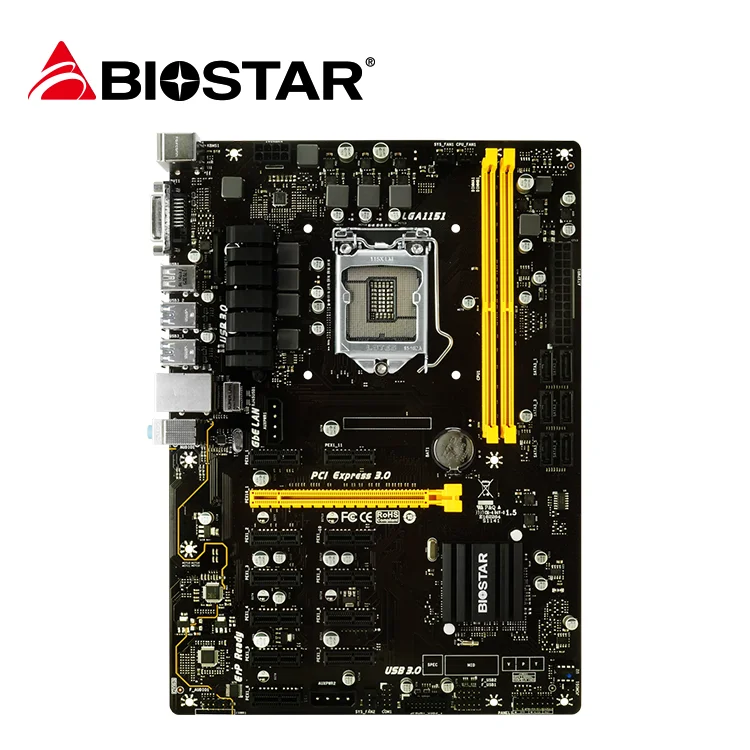 

Материнские платы Biostar TB250 PRO 12 GPU DDR4 ATX