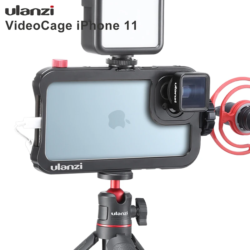 Ulanzi Vlog металлический корпус клетка для iPhone 11 видеосъемка запись Vlogging чехол с