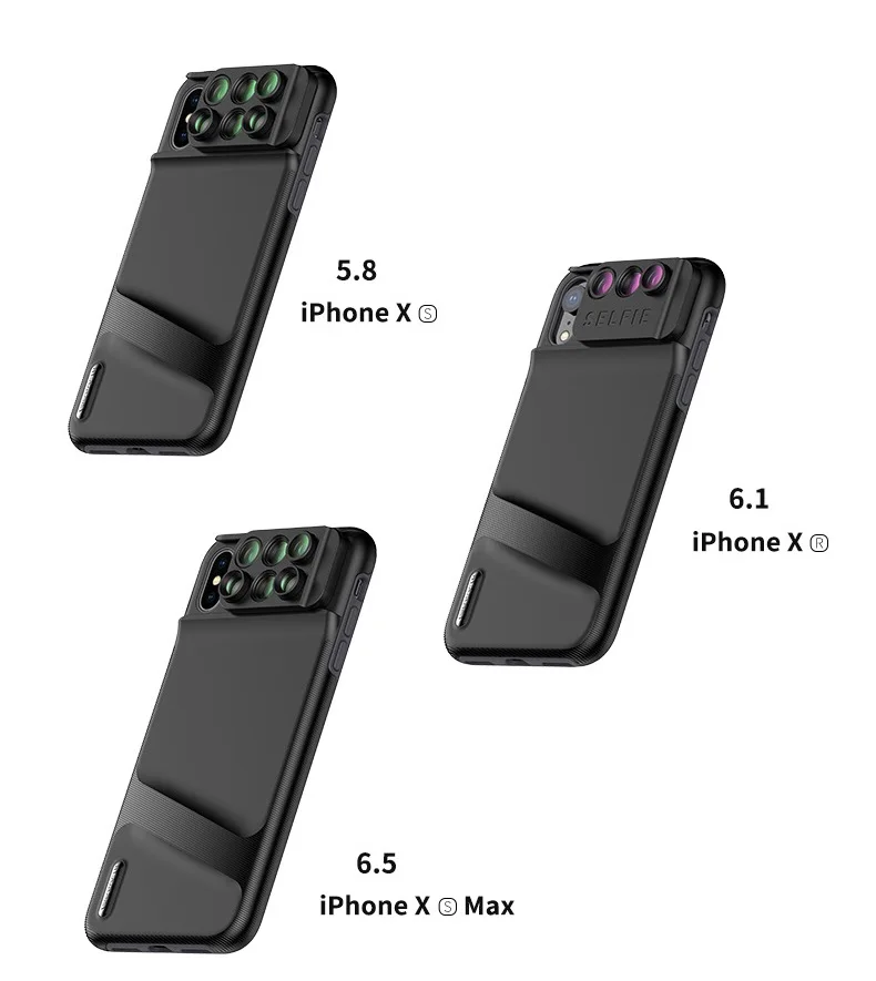 Для iPhone XS XR MAX двойной объектив камеры 6 в 1 Рыбий глаз Широкоугольный макро для