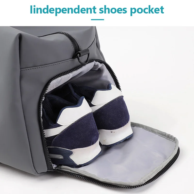 Portable Gym Bags Men Fitness Training Traveling Handbag PU Leather Luggage Waterproof Shoes Compartment Bags sac de sport XA863