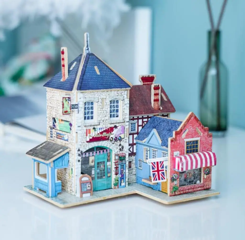 

Robotime Cartoon House Buildings Model Princess House 3D Puzzle Set of Buildings Early Learning Educational Gift Free Shipping